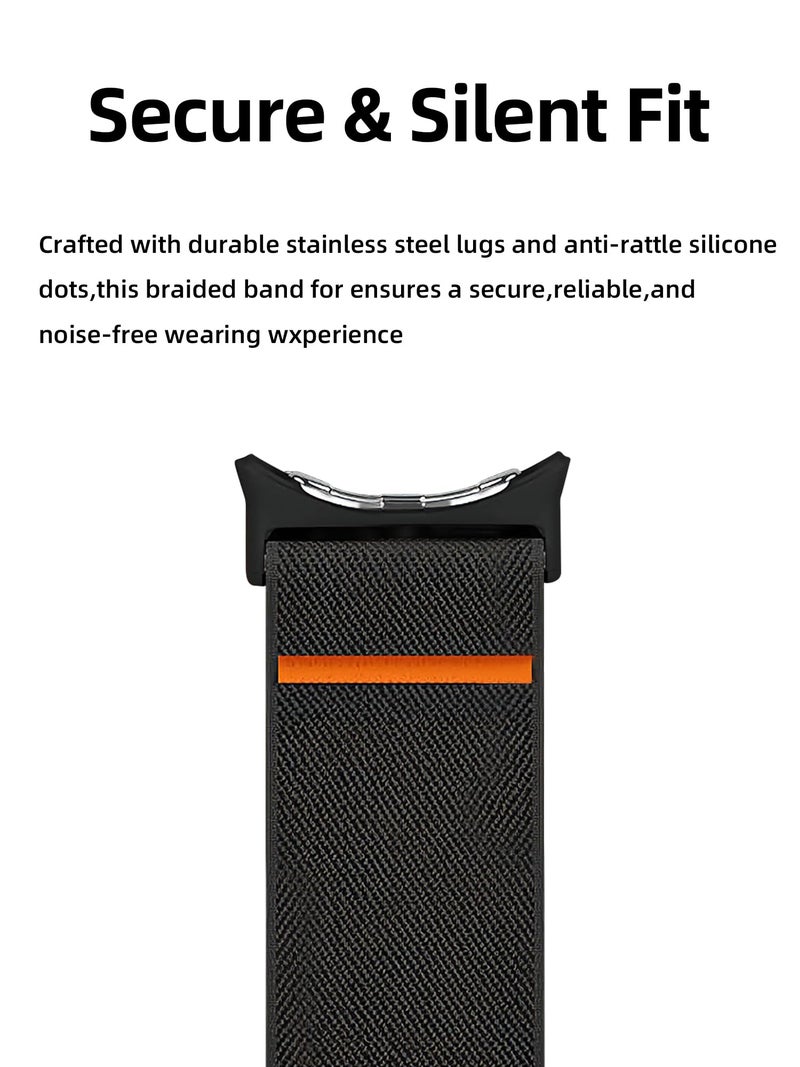 Zspoly Nylon Pixel Watch 4 Band 45mm,for Google Pixel watch 4/3 45mm Band Men/Women Parachute Buckle Stretchy Sport Braided Strap, Adjustable Strap Fabric Black Replacement Wristband - Image 4