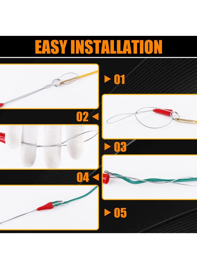 10PCS 22FT Fiberglass Wire Running Kit, Wire Fishing Tools, Electrical Wire Puller Through Wall Cable Snake Rods Fish Tape Set with Different Accessories - Image 3