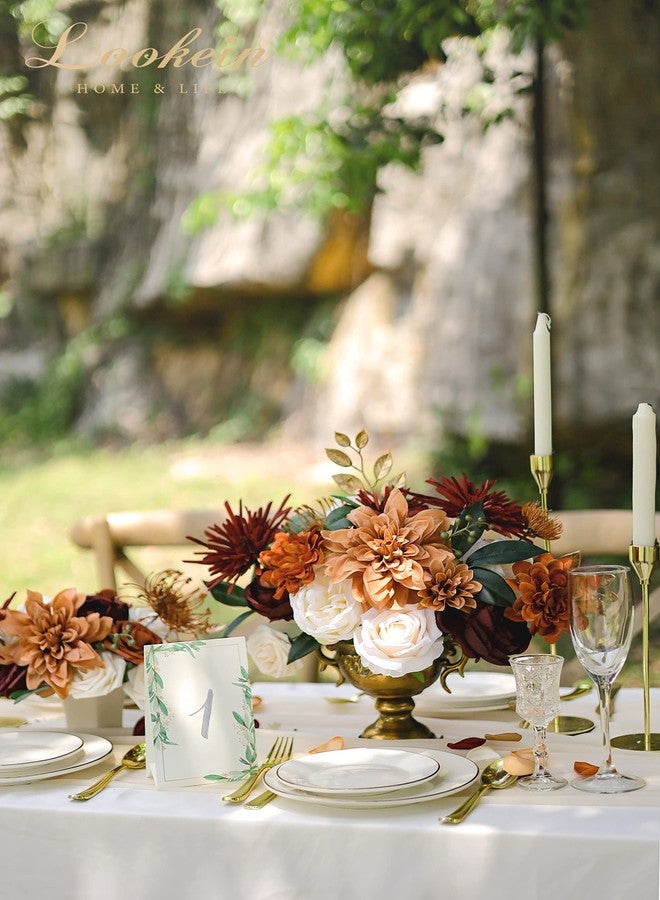 Lookein Artificial Flowers for DIY Wedding Decoration Bridal Bouquet Table Centerpieces Flower Garland Arch Flower Decoration Home Decor, Rustic Terracotta - Image 3