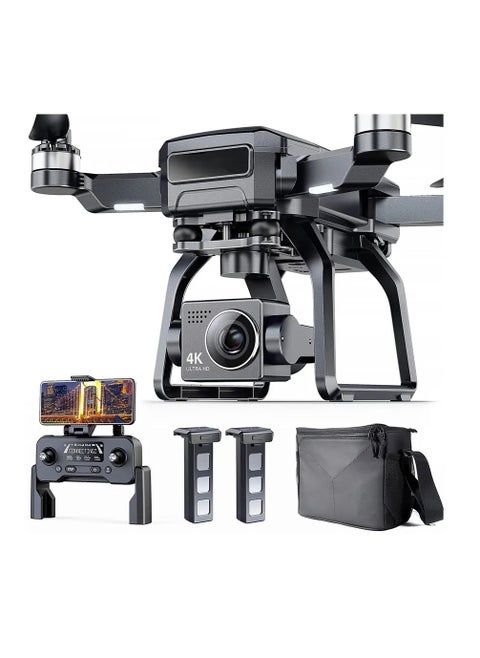 F7 GPS Drones with Camera for Adults 4K 3-Axis Gimbal 25+25 Mins Flight Time Night Shooting Brushless Motor （2 battery）