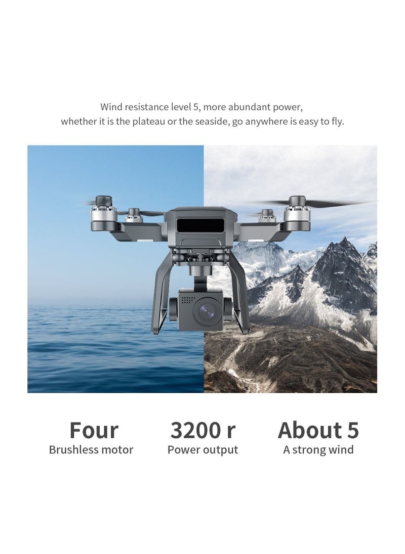 F7 GPS Drones with Camera for Adults 4K 3-Axis Gimbal 25+25 Mins Flight Time Night Shooting Brushless Motor （2 battery）