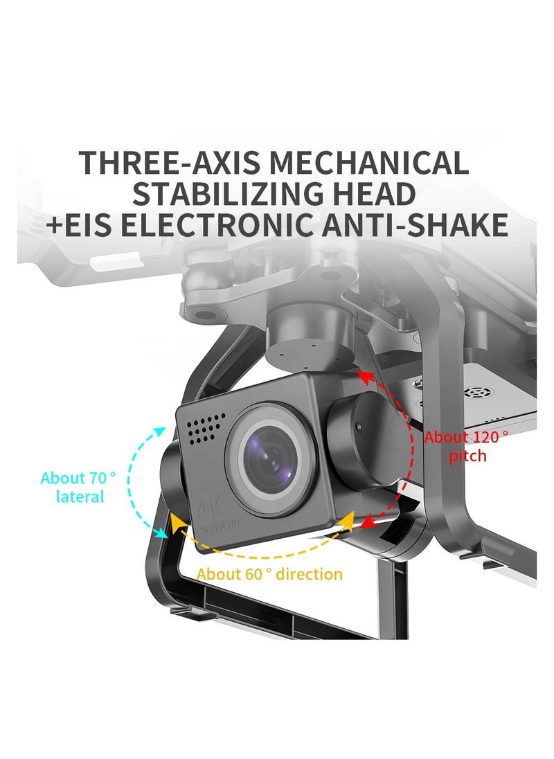 F7 GPS Drones with Camera for Adults 4K 3-Axis Gimbal 25+25 Mins Flight Time Night Shooting Brushless Motor （2 battery）