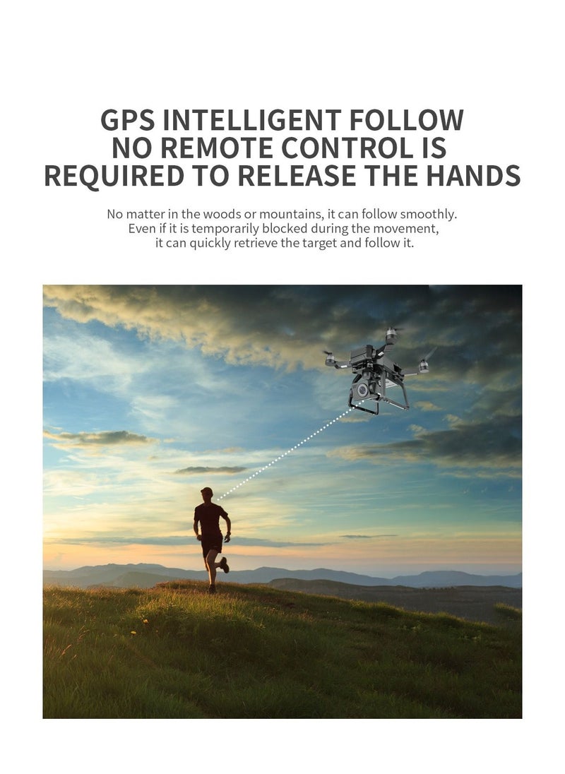 F7 GPS Drones with Camera for Adults 4K 3-Axis Gimbal 25+25 Mins Flight Time Night Shooting Brushless Motor （2 battery）