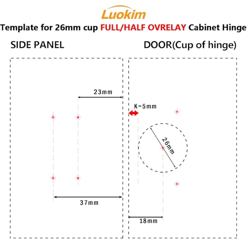 Luokim 26mm Mini Cup Soft Close Cabinet Hinges for Thin Door Full Overlay Concealed Cabinet Hinge with Screws Nickel Finish 2 Pcs - Image 4
