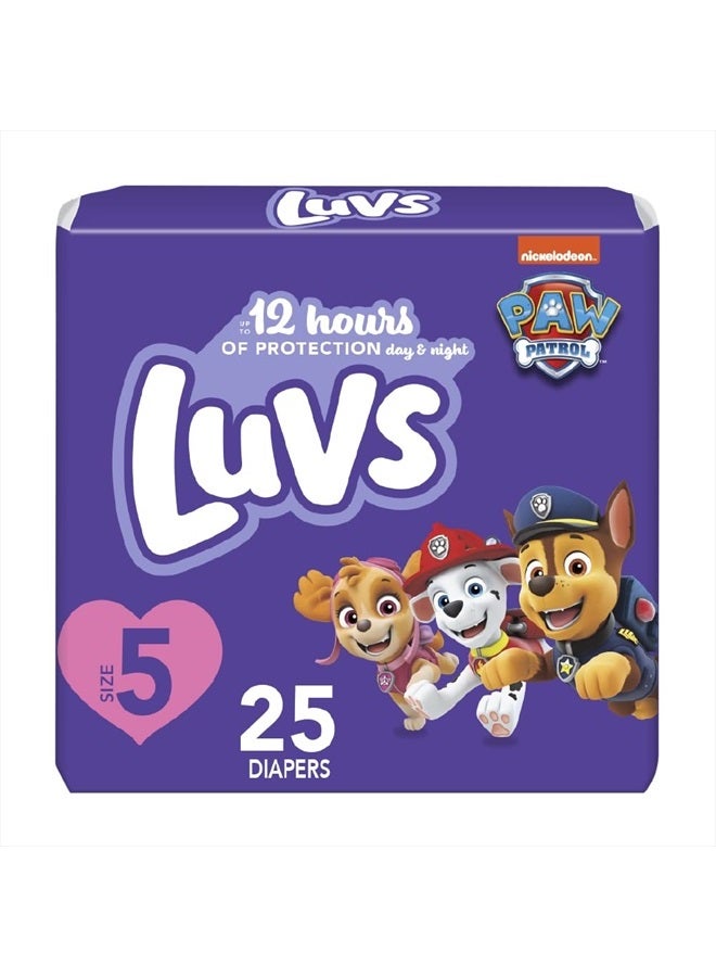 Luvs Diapers - Size 5, 25 Count, Paw Patrol Disposable Baby Diapers - Image 1