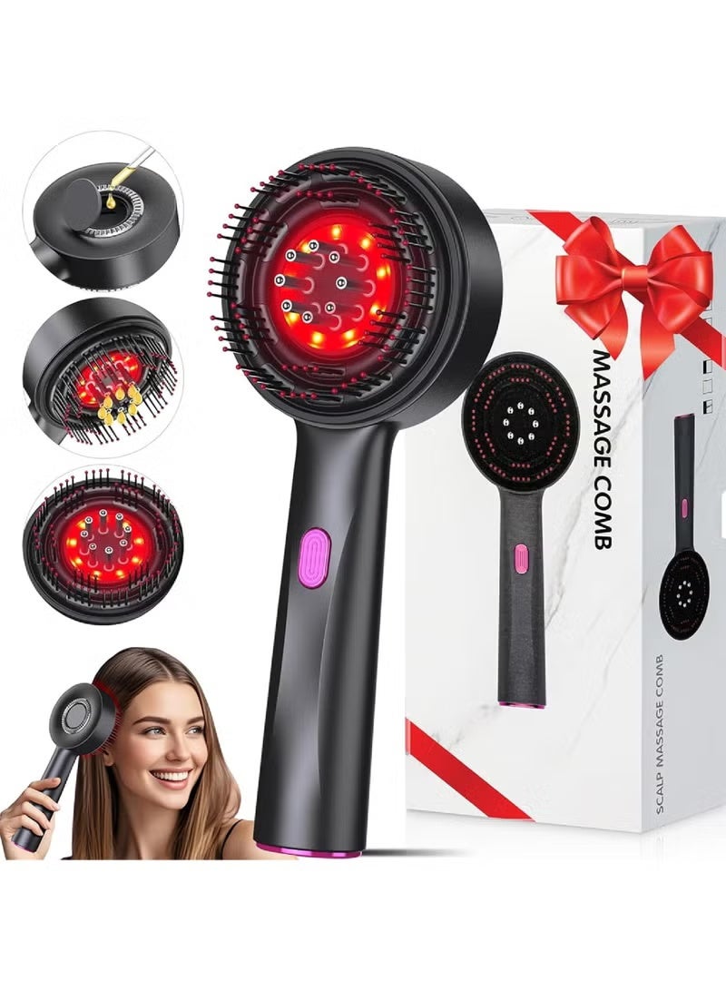 MOSH Hair Brush Scalp Oil Applicator Rechargeable Vibration Massage and Comb Follicle Massager for Hair Growth and Anti-Hair Loss - Image 1