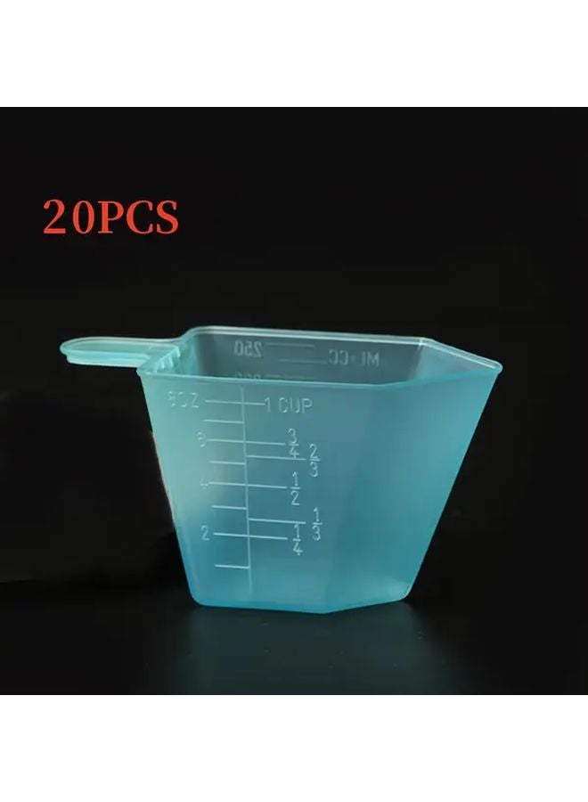 20 قطعة من أدوات قياس مسحوق المنظف، ملعقة وكوب قياس بسعة 250 مل / 8 أونصة باللون الأزرق - Image 1