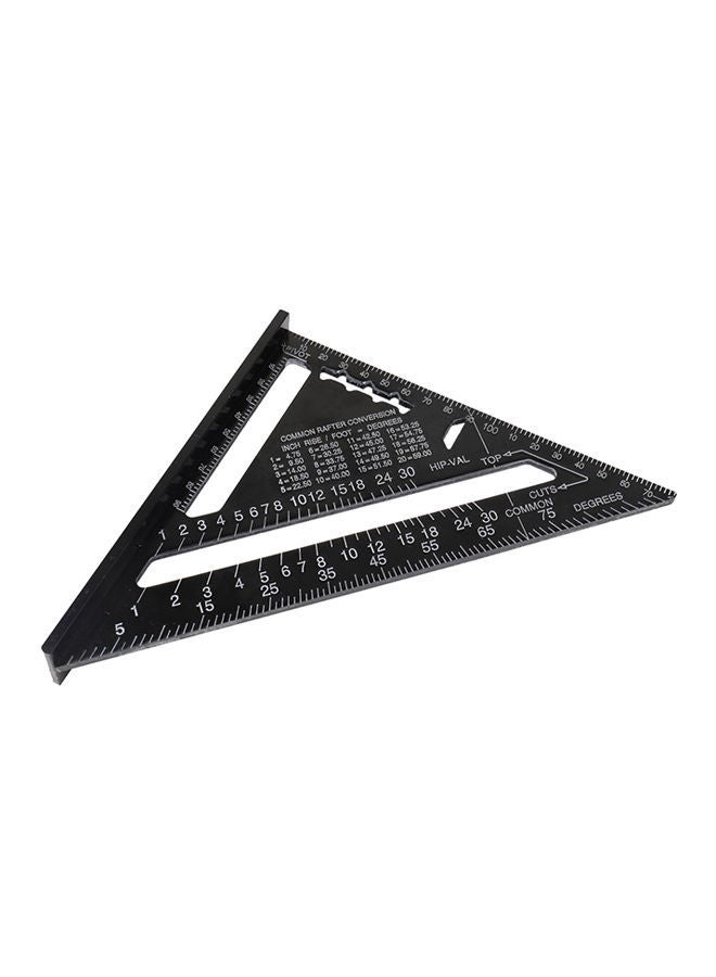 NIBEMINENT Aluminum Alloy 90 Degree Triangle Ruler Black 7inch - Image 1
