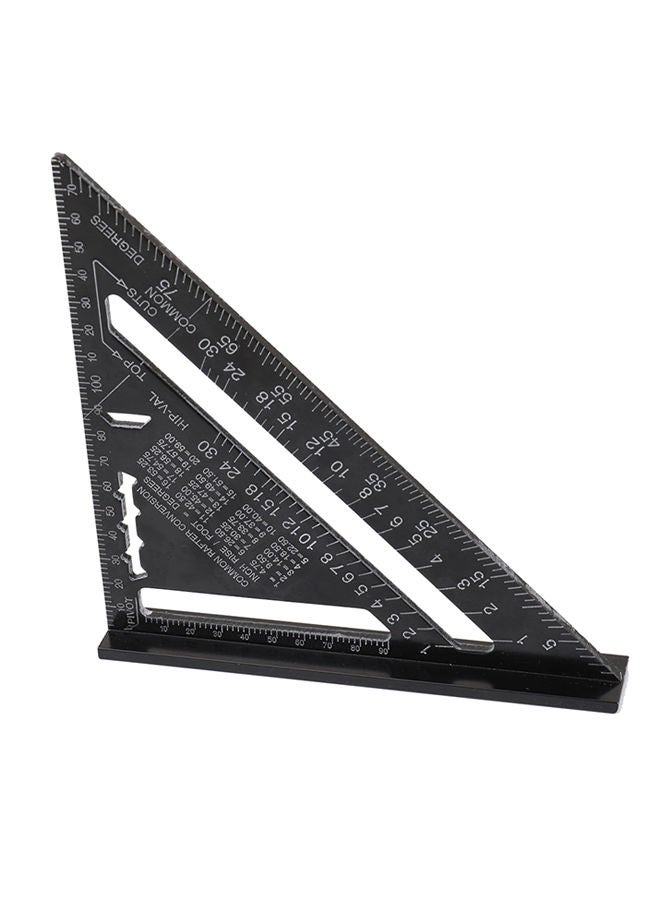 NIBEMINENT Aluminum Alloy 90 Degree Triangle Ruler Black 7inch - Image 2