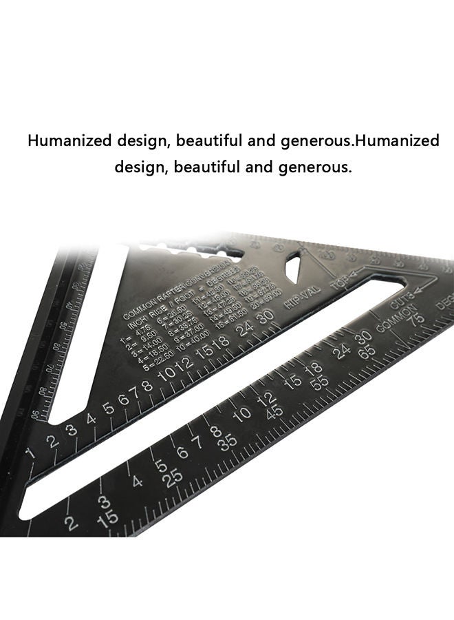 NIBEMINENT Aluminum Alloy 90 Degree Triangle Ruler Black 7inch - Image 4