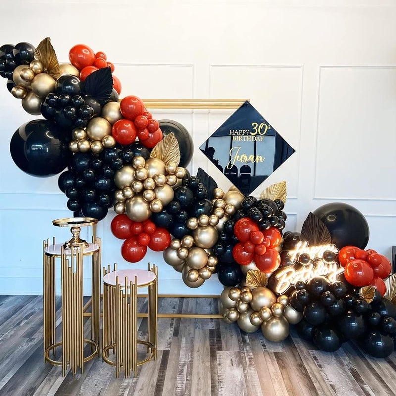 ADOINBY Red and Black Gold Balloons Arch Kit, 140Pcs Different Sizes inch Red Black Gold Balloon and Confetti Party Balloon Garland Kit for Birthday, Wedding, Graduation, Anniversary, Prom Decorations - Image 5