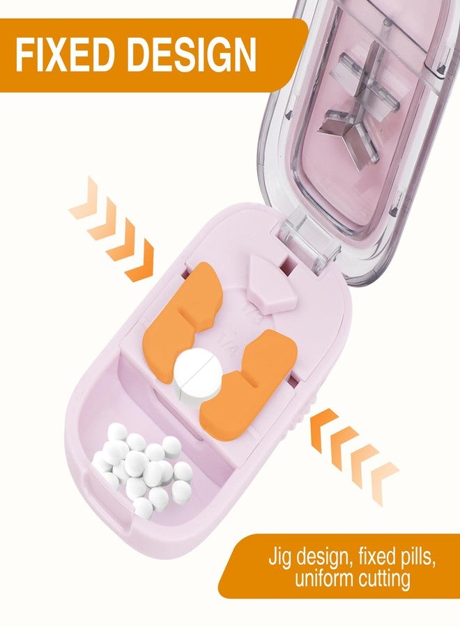 OPLCFO 2PCS Portable Pill Cutter Splitter, 1/2 1/3 1/4 Pill Cutter Splitter for Small and Tiny Pills with Storage Box - Image 4