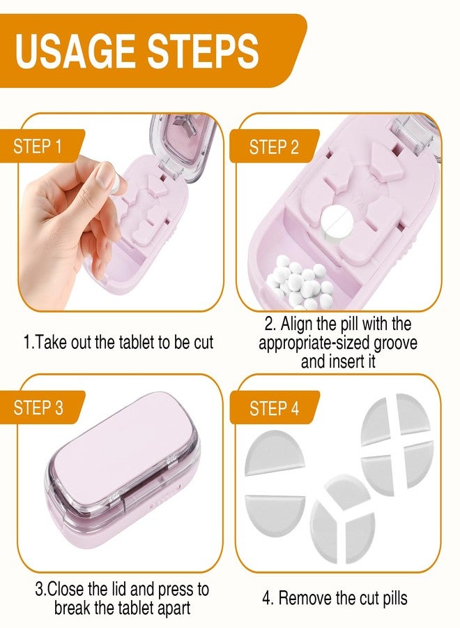 OPLCFO 2PCS Portable Pill Cutter Splitter, 1/2 1/3 1/4 Pill Cutter Splitter for Small and Tiny Pills with Storage Box - Image 2