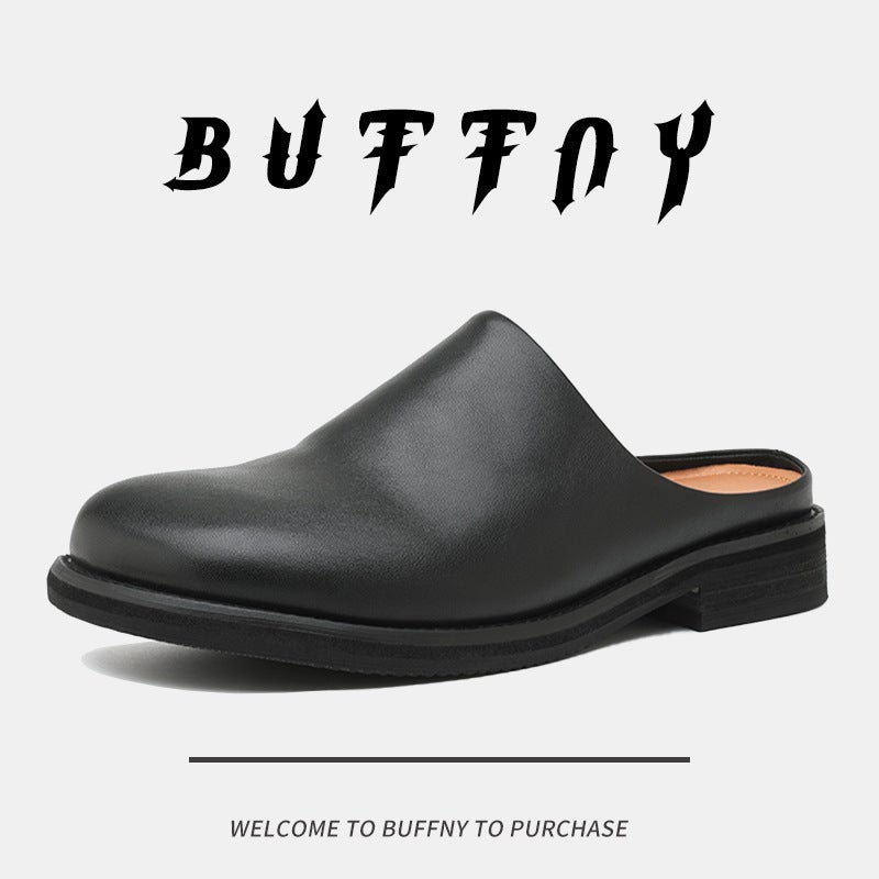 Men'S Closed-Toe Mule Shoes, Spring/Summer 2025 Niche Style, Slip-On Business Casual Leather Shoes - Image 4