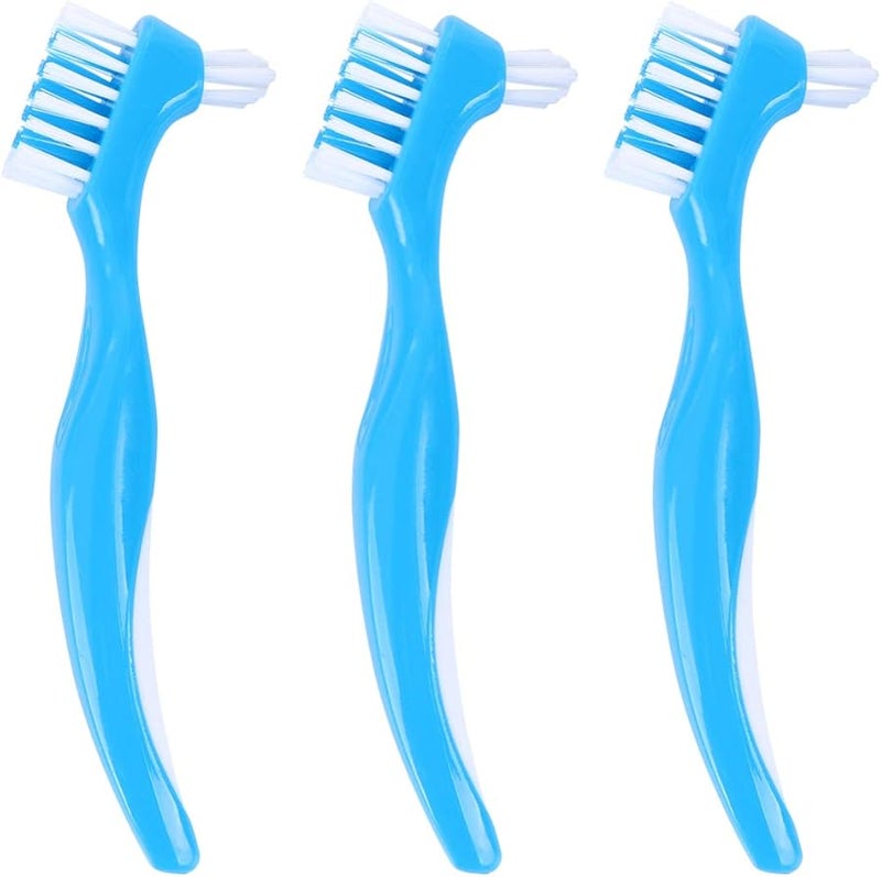 EXCEART 6 قطع فرشاة أسنان للأطقم السنية مجموعة مزدوجة النهاية مقبض غير قابل للانزلاق لتنظيف الأسنان الاصطناعية - Image 1