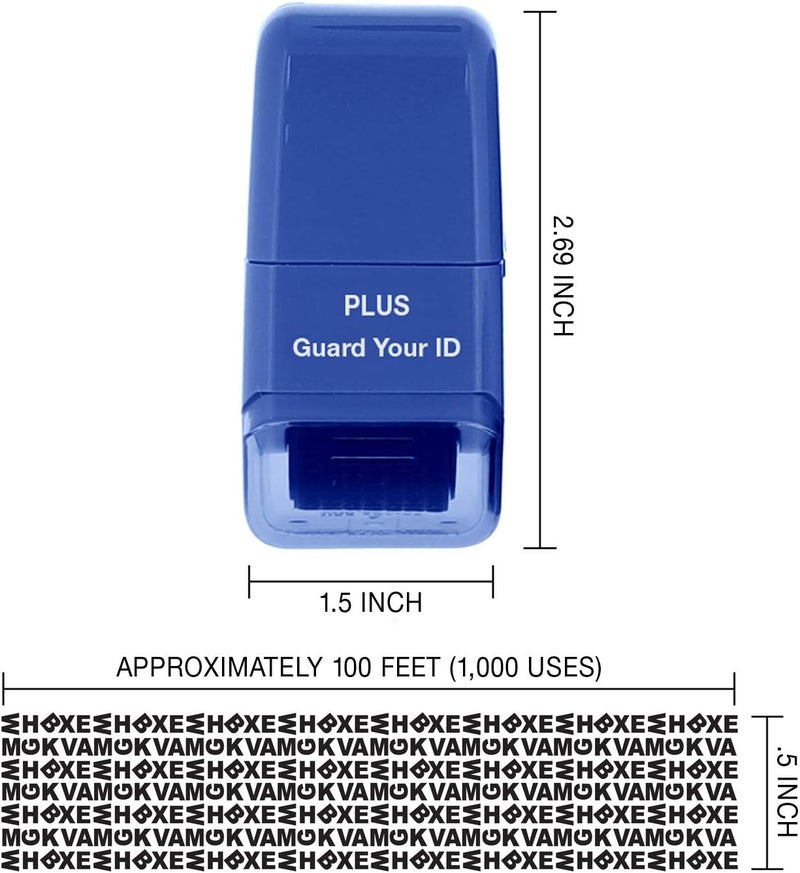 Plus Guard Your ID Identity Protection Stamp Roller, Blue, IS-520CM - Image 2