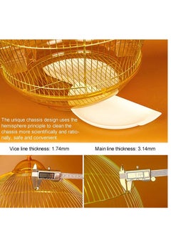 vsell24 Golden Luxury Hanging Bird Cage for Parakeet Finches Budgies Cockatiels Esotici Lovebirds Canaries Parrots 48.5X48.5X76cm  - Image 3