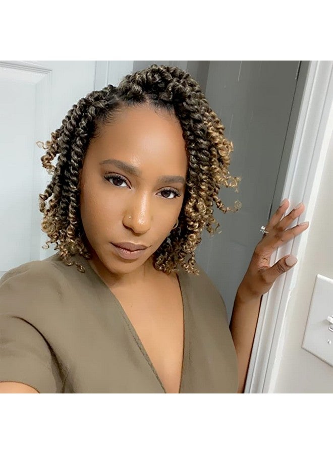 BOHOBABE The BOHOBABE Pre-twisted Passion Twist Crochet Hair 8 Inch Short Pre-looped Crochet Passion Twist Braiding Hair 8 Packs (T27) - Image 1