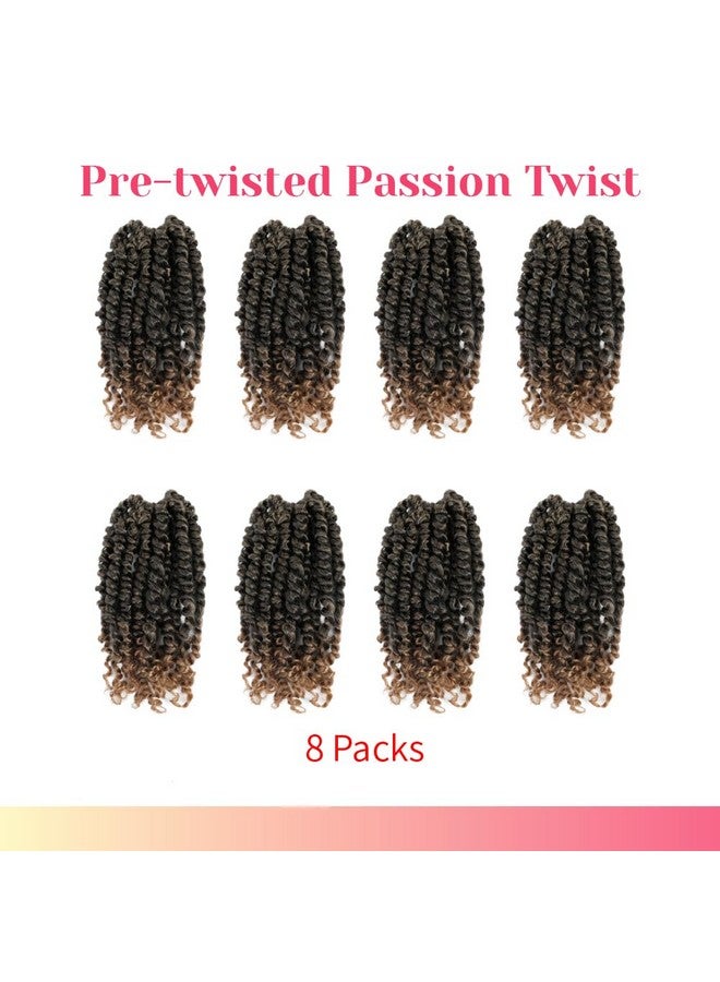 BOHOBABE The BOHOBABE Pre-twisted Passion Twist Crochet Hair 8 Inch Short Pre-looped Crochet Passion Twist Braiding Hair 8 Packs (T27) - Image 2