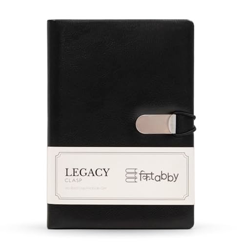 Kitabby - Legacy Clasp - A5 Size - Hard Bound Notebook with an Elastic Band and Hook Locking Mechanism - Padded PU Soft Leather Cover Material - (Black) [Office Product] - Image 1