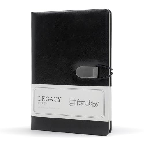Kitabby - Legacy Clasp - A5 Size - Hard Bound Notebook with an Elastic Band and Hook Locking Mechanism - Padded PU Soft Leather Cover Material - (Black) [Office Product] - Image 2