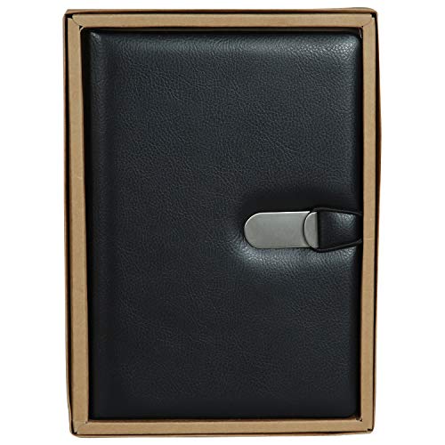 Kitabby - Legacy Clasp - A5 Size - Hard Bound Notebook with an Elastic Band and Hook Locking Mechanism - Padded PU Soft Leather Cover Material - (Black) [Office Product] - Image 4