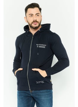 Gazzarrini Men Brand Logo Long Sleeves Hoodie, Dark Navy  - Image 1