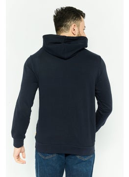 Gazzarrini Men Brand Logo Long Sleeves Hoodie, Dark Navy  - Image 4