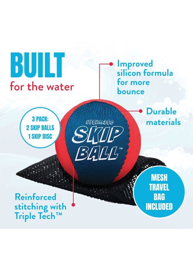 Activ Life The Ultimate Skip Ball: Summer Fun Guaranteed Water Bouncing Ball, A Must-Have Beach, Lake, and Pool Companion for All Ages, Create Memories with Friends & Family, 2pack, Red/Blue - Image 4
