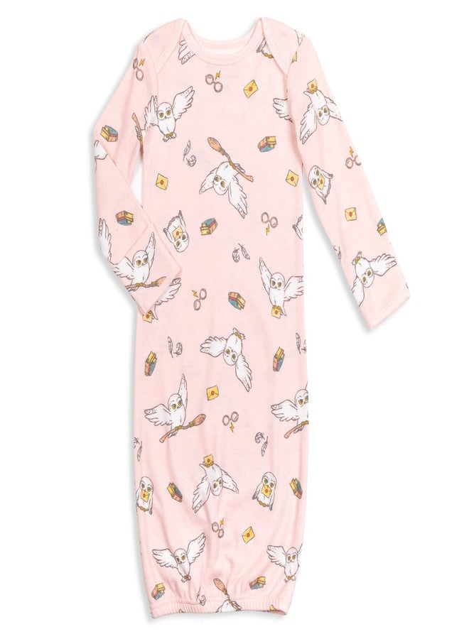 Harry Potter Hedwig Owl Newborn Baby Girls 3 Pack Sleeper Gown Red/Pink/Heather Grey 0-6 Months - Image 4