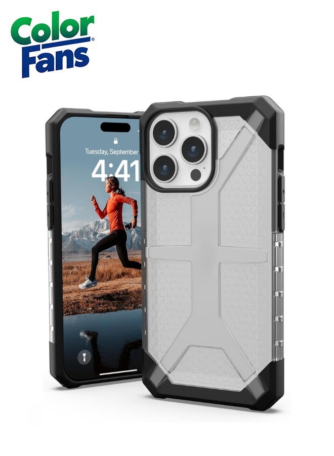 Color Fans iPhone 15 Pro Max Case, Plasma Rugged Lightweight Slim Shockproof Protective Case/Cover, Wireless Charging Compatible - Ice  - Image 1