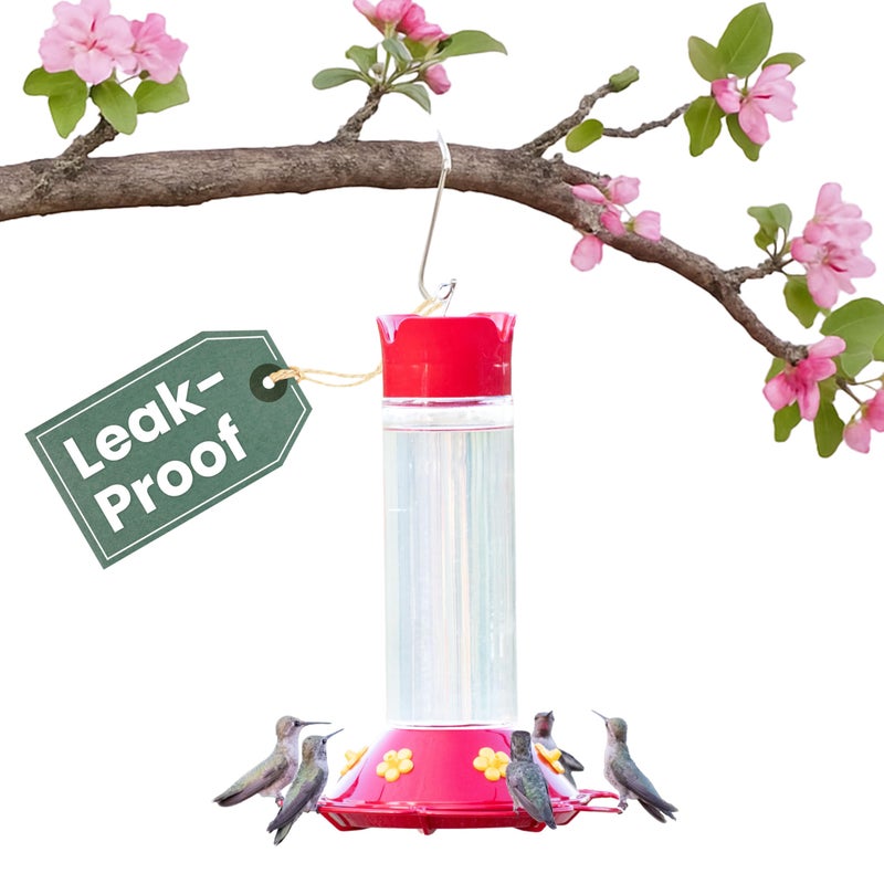 Perky-Pet 209B-1SR Glass Hummingbird Feeders for Outdoors Hanging - 30 fl oz Nectar Capacity - Ant & Bee Guarded Red Bird Feeder - Image 1