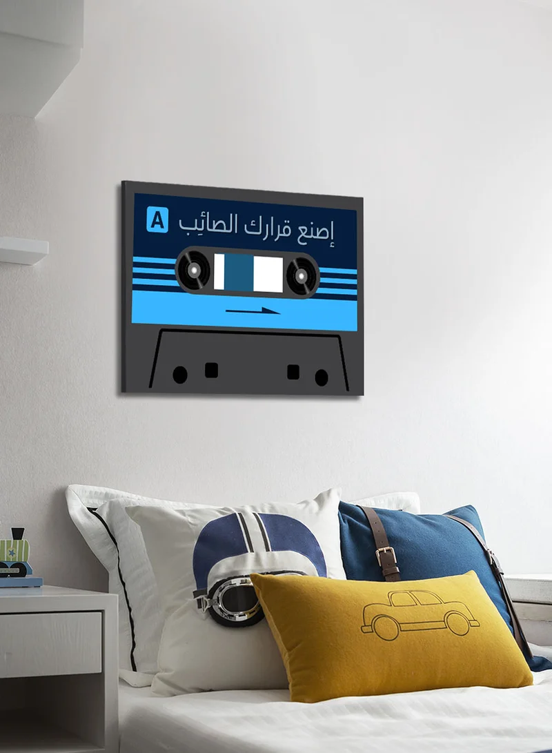 LOWHA Canvas Wall Art Stretched Over Wooden Frame with Cassette Tape Classic Design