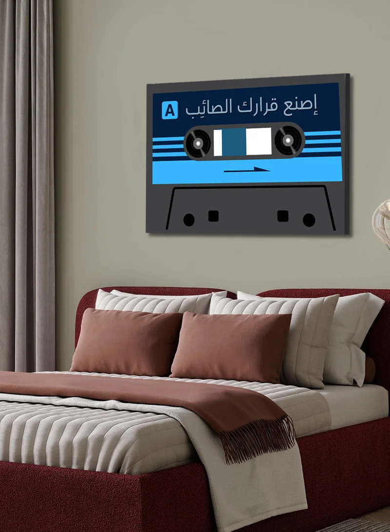 LOWHA Canvas Wall Art Stretched Over Wooden Frame with Cassette Tape Classic Design