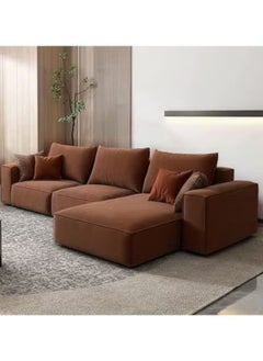 KARNAK Karnak Sectional Sofa With Cushions L-Shaped Comfortable Living Room Sofa Color (Brown) Left  - Image 1