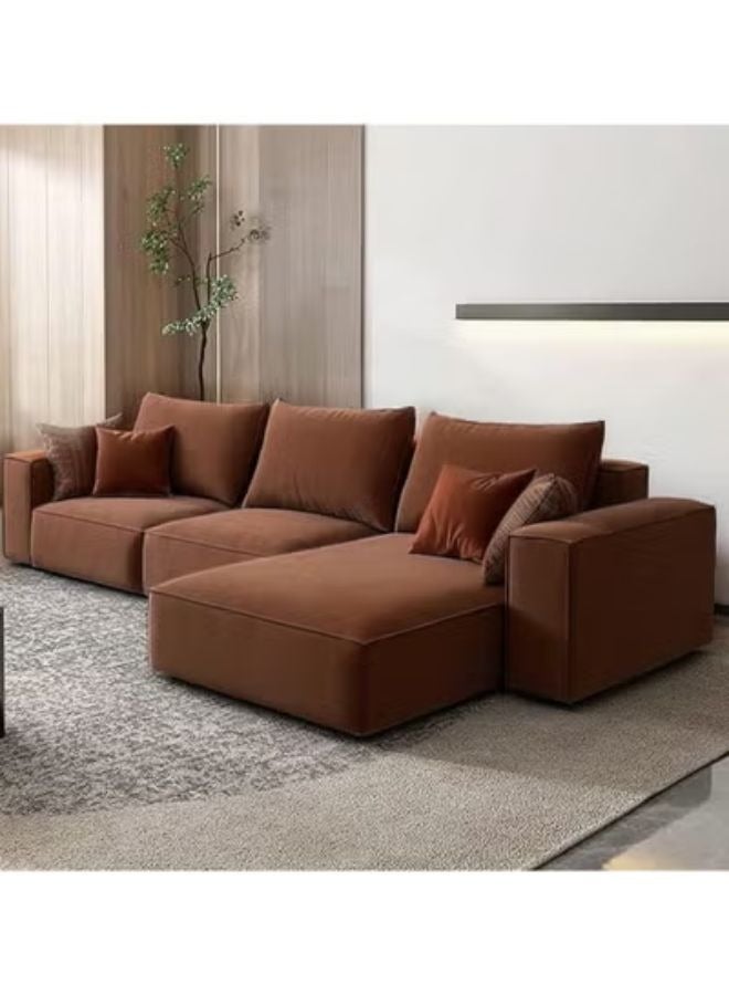 Karnak Sectional Sofa With Cushions L-Shaped Comfortable Living Room Sofa Color (Brown) Left - Image 1