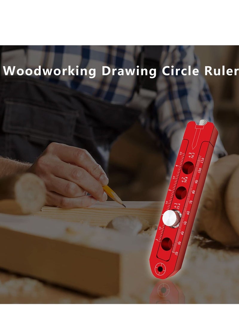 Y&D Adjustable Woodworking Marking Gauge Compass Scriber Aluminum Alloy Round Drawing Circle Ruler Precision Supplies Measurement Tools - Image 3