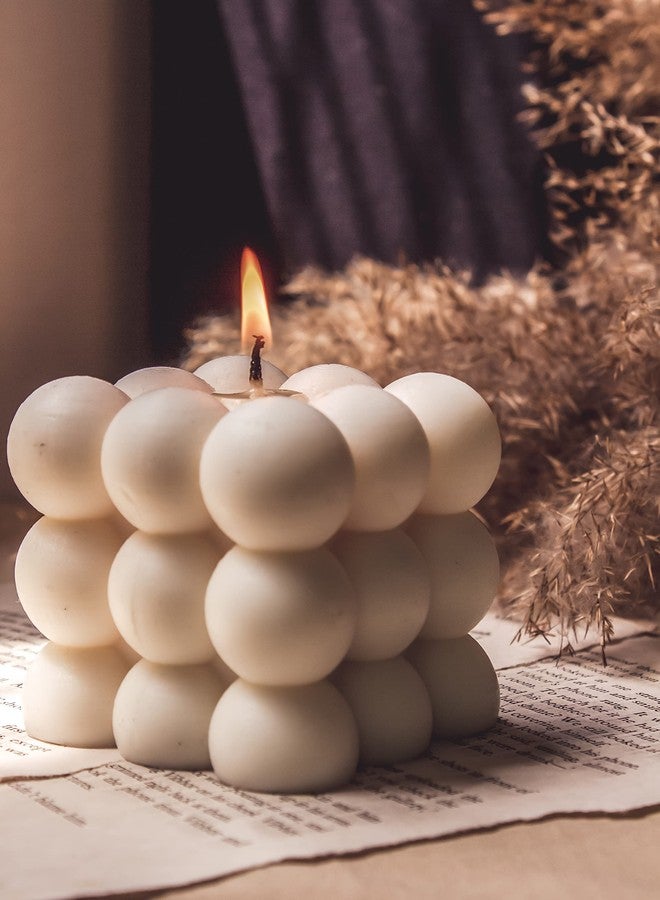 THE UMBRELLA STORE شمعة الفقاعات المصنوعة من شمع الصويا من متجر المظلات، شمعة مكعبة بتسع كرات - Image 2