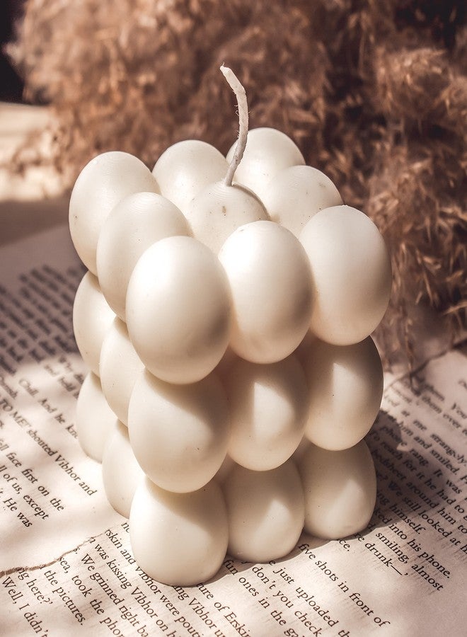 THE UMBRELLA STORE شمعة الفقاعات المصنوعة من شمع الصويا من متجر المظلات، شمعة مكعبة بتسع كرات - Image 1