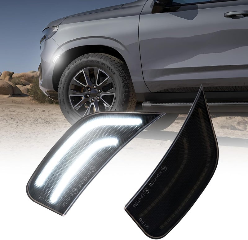 AUTOONE Upgraded LED Side Marker Lights for 2021-2024 Yukon, Tahoe, Escalade - Smoked Lens, 2PCS - Image 1