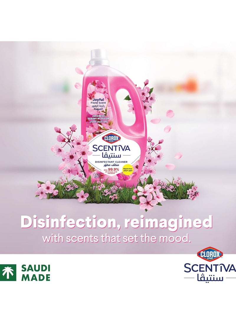 Clorox Scentiva Multipurpose Disinfectant Floor Cleaner Japanese Spring Blossom 2 x 1.5L  - Image 3