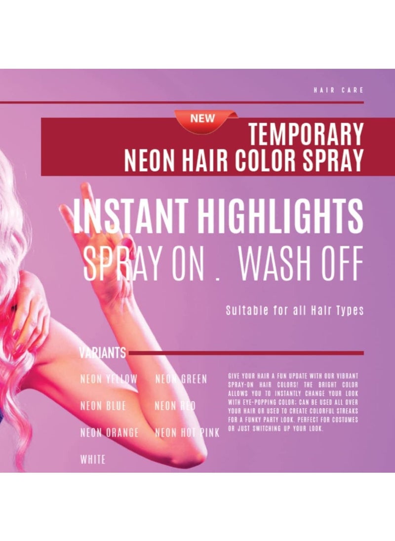 COSMO - Cosmo Temporary Neon Orange Hair Color Spray For Unisex 100ml | Suitable for All Hair Types | Colour Spray | Easy to Wash | Beauty | Funky Party Looks - Image 1