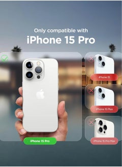 Elago Liquid Silicone for iPhone 15 PRO Case Cover with Full Body Protection, Shockproof, Slim, Anti-Scratch Soft Microfiber Lining - White  - Image 2