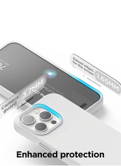 Elago Liquid Silicone for iPhone 15 PRO Case Cover with Full Body Protection, Shockproof, Slim, Anti-Scratch Soft Microfiber Lining - White  - Image 5