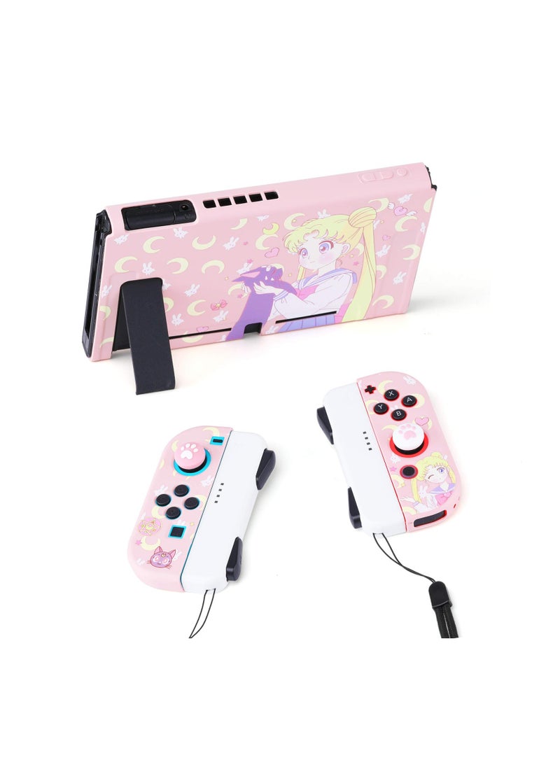 SYOSI - Switch Protective Cover,  Liquid Silicone Protective Case for Switch, Soft Slim Grip Cover Shell for Console and Joy-Con, Scratch, Crack Resistant, Easy Install (Sailor Moon) - Image 1
