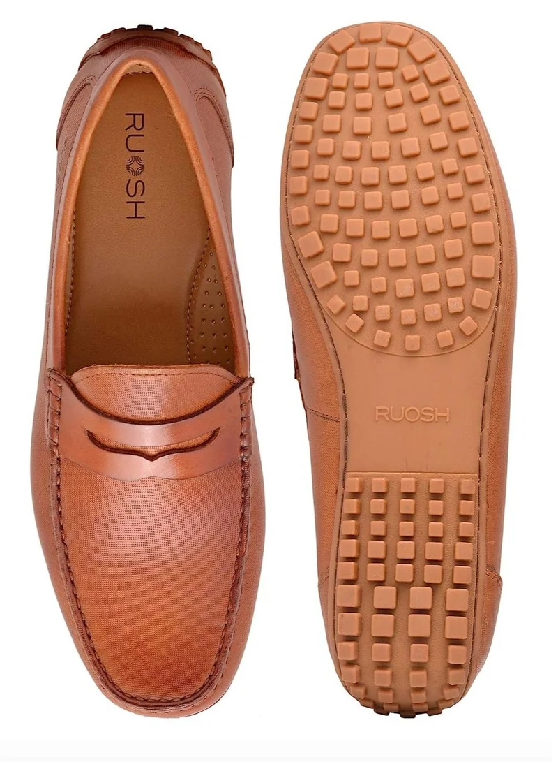 RUOSH Mens Classic Loafer Moccasins Slip on Driving Comfort Leather Work Office Formal Occasion Party Casual Wear Italian Design Anti Skid Padded Insole Fashion Premium Shoes
