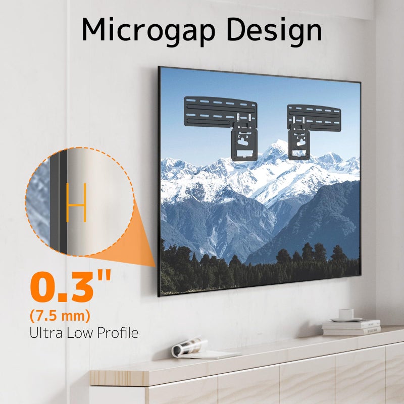 PUTORSEN Ultra Slim TV Mount Slim Fit Wall Mount for 43 to 85 inch 2021 Samsung Neo QLED, Q SeriesTVs, Crystal UHD TVs, The Frame TV (excluding Q80A, AU7000), Hold up to 132 lbs, Max VESA 1200x800 - Image 2