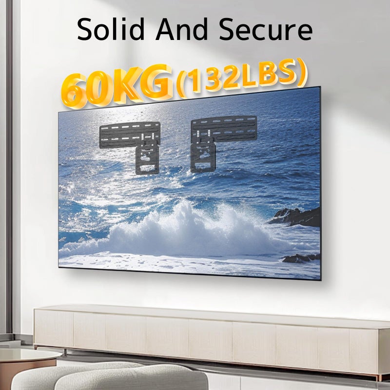 PUTORSEN Ultra Slim TV Mount Slim Fit Wall Mount for 43 to 85 inch 2021 Samsung Neo QLED, Q SeriesTVs, Crystal UHD TVs, The Frame TV (excluding Q80A, AU7000), Hold up to 132 lbs, Max VESA 1200x800 - Image 4