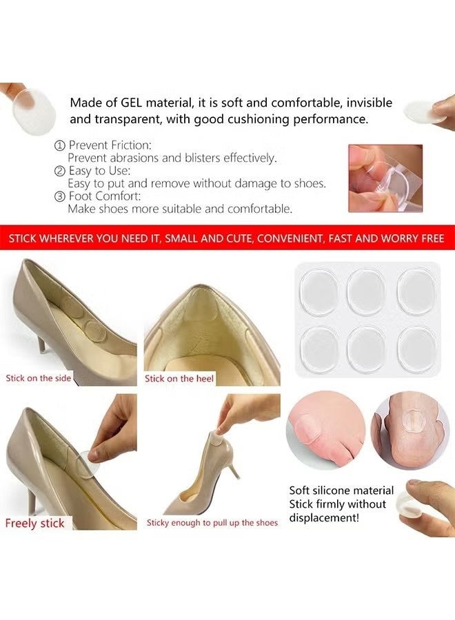 LUBUFAN 16 Pcs Anti-Slip High Heel Cushion Pads Adjustable Heel Pads Adjustable Toe Filler Inserts Front Insoles Heel Grips Liner Insert for Big Shoe Men Women - Image 4