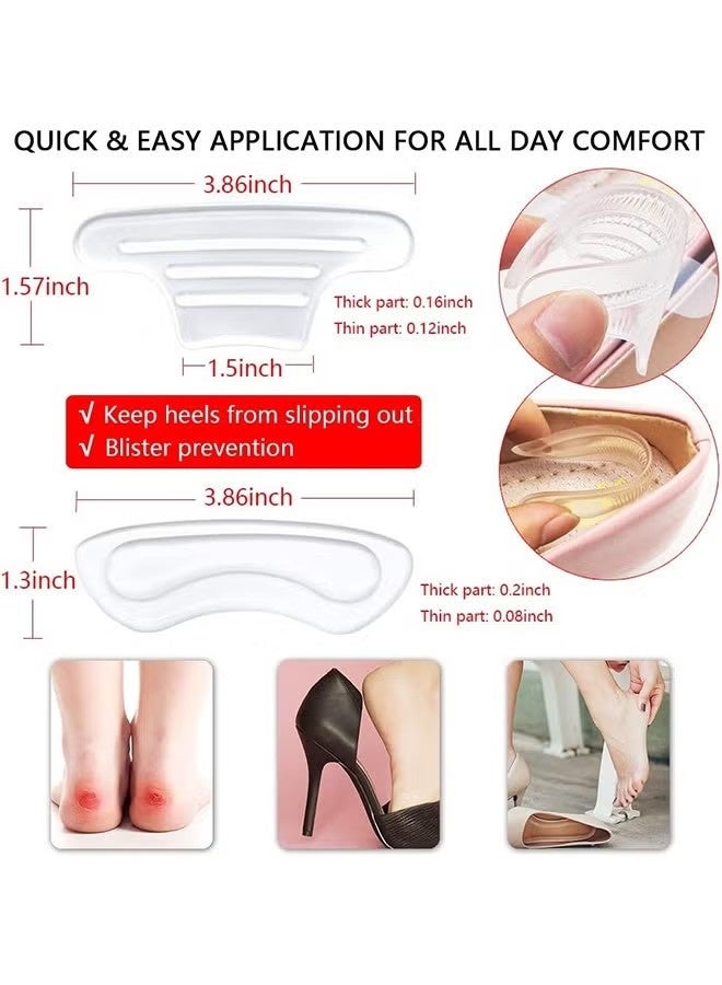 LUBUFAN 16 Pcs Anti-Slip High Heel Cushion Pads Adjustable Heel Pads Adjustable Toe Filler Inserts Front Insoles Heel Grips Liner Insert for Big Shoe Men Women - Image 2